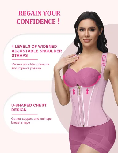 Vista 7 de SHAPSHE Entrenador de cintura para mujer, faja deportiva con control de abdomen, moldeador de cuerpo de entrenamiento con correas ajustables