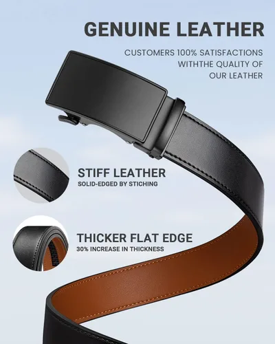 Vista 4 de Zitahli Men's Belt,Ratchet Belt Dress with Premium Leather,Slide Belt with Easier Adjustable Automatic Buckle