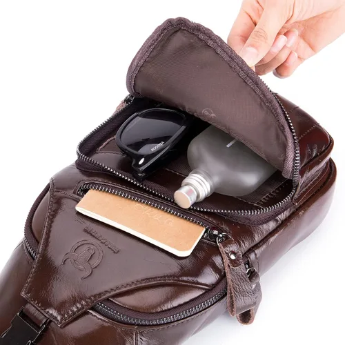 Vista 120 de LUKZIJAES Bolso bandolera de cuero genuino para hombre