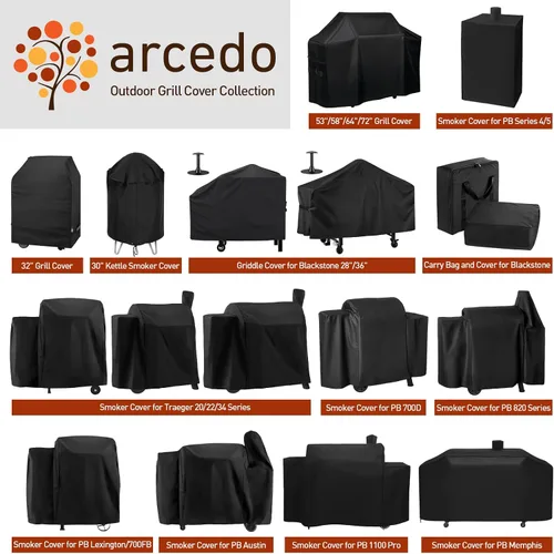Vista 7 de Arcedo Funda para parrilla Blackstone ProSeries de 28 pulgadas, 60 pulgadas para estación de cocción con capucha, resistente a la intemperie
