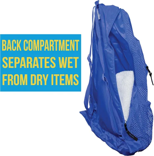 Vista 5 de Athletico - Bolsa de malla para piscina, con compartimentos para contenidos húmedos y secos ideal para natación, playa, campamento y más.
