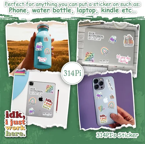 Vista 4 de 314PI Idk - Calcomanías de vinilo troqueladas para asistente de agua para laptop, teléfono, botellas de agua, sombrero duro, caja de almuerzo, caja