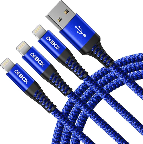 Vista 7 de Cable de carga corto para iPhone de 1 pie, [certificado Apple MFi], paquete de 3 cables Lightning USB de carga rápida, cable de carga i