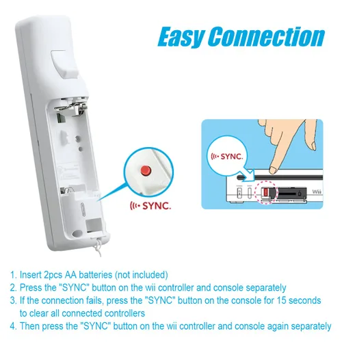 Vista 6 de TIANHOO 2 Pack Remote Controller for Wii & Wii U, with Silicone Case and Wrist Strap (White)