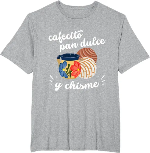 Vista 31 de Camiseta Cafecito Pan Dulce y Chisme Mexican Hispanic Pride Breakfast Negro