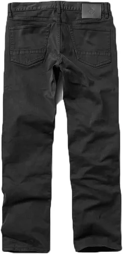Vista 2 de Roark Pantalones de mezclilla HWY 128 de sarga rotos de corte recto para hombre, elegante diseño de 5 bolsillos, pantalones casuales para uso diario