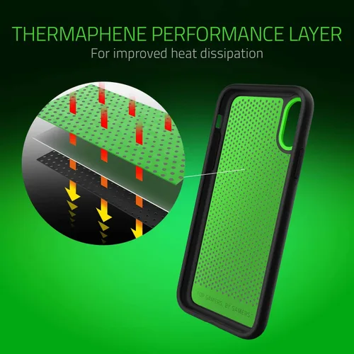 Vista 2 de Razer Arctech Pro Funda para iPhone Xs / iPhone Xs: termafena y refrigeración de rendimiento de ventilación, compatible con carga inalámbrica