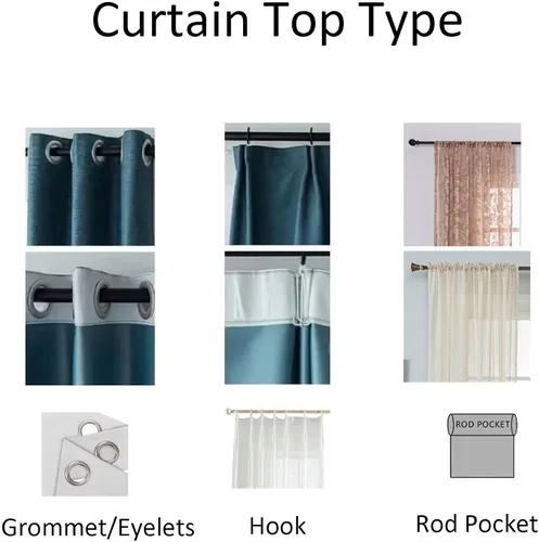 Vista 3 de Daesar Window Curtain Blackout 45 Inch Length, Eyelet Thermal Insulated Curtains Solid Flowers Vines Jacquard Texture Beige Grey Short Blackout