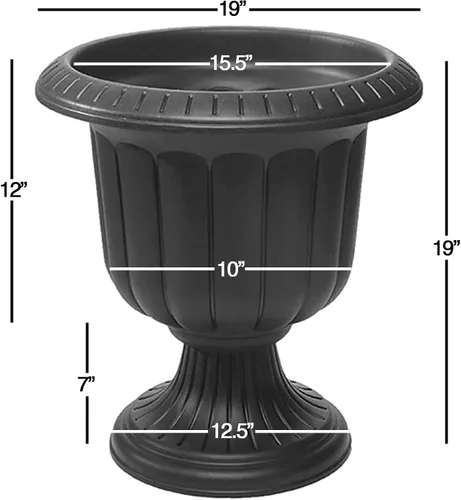 Vista 2 de Novelty Mfg. # 38198 - Maceta clásica negra de 19 pulgadas, color negro, cantidad 2