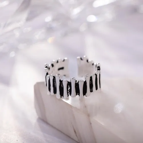Vista 152 de Anillo de plata de ley 925, minimalista, ajustable, hecho a mano, para mujeres y niñas