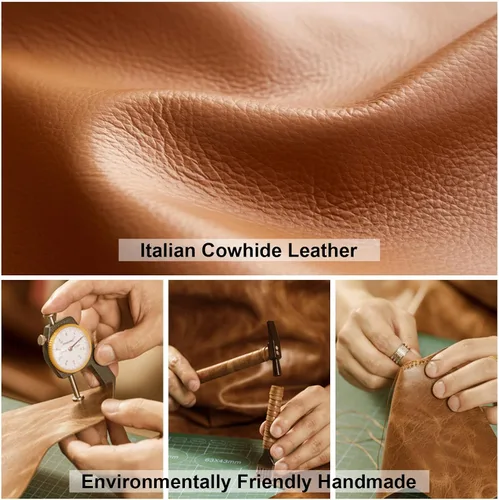Vista 3 de Bolsos cruzados de cuero para mujer Monederos cruzados de cuero genuino para mujer de moda - Bolsos colgantes de hombro pequeños y correa ancha