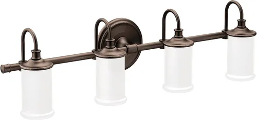 Vista 18 de Moen YB6461ORB Belfield - Accesorio de tocador de baño de doble montaje con 1 luz con vidrio esmerilado, bronce aceitado
