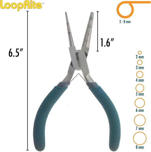 Vista 2 de The Beadsmith Alicates Loop Rite, bucles de 0.079-0.315 in, crea formas redondas, herramienta para hacer joyas y crear piezas de alambre