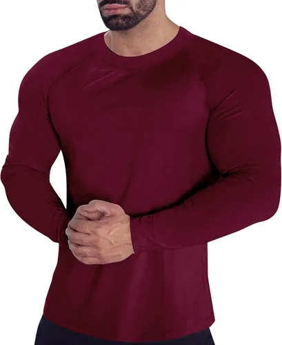 Vista 88 de Camisas de compresión atléticas de manga larga para hombre, capa base, camisa de entrenamiento atlético, camisas de compresión, camisetas deportivas