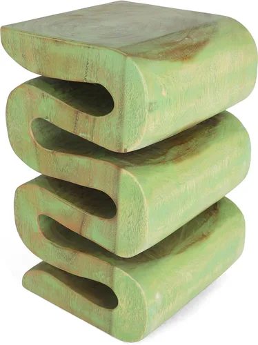 Vista 6 de Aspen Wood - Mesa auxiliar única de madera Saur de mediados de siglo lavado verde