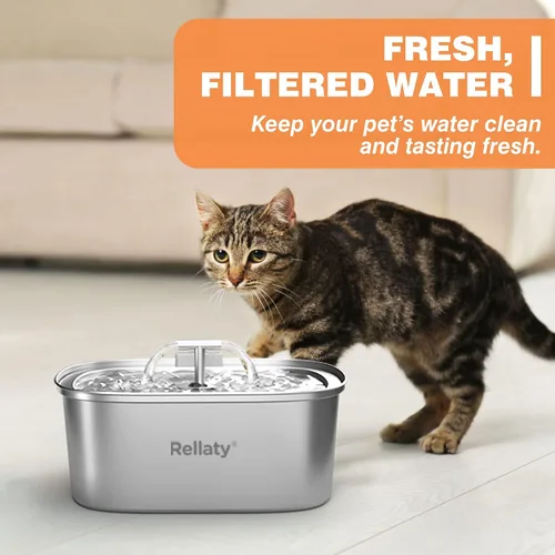 Vista 7 de Rellaty Filtros Oficiales de Repuesto para Fuente de Agua para Gatos y Esponjas de Pre-Filtro para Fuente Automática de Mascotas de 3.2L/108 oz