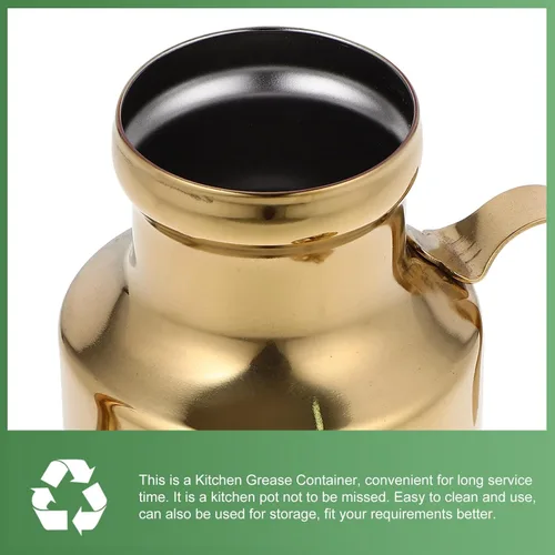 Vista 8 de KALLORY Olla de aceite colador de malla fina, tapa extraíble para almacenamiento de aceite de cocina en el hogar, contenedor de grasa, ahorro