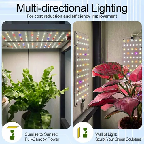Vista 2 de Panel de luz de cultivo para plantas de interior, luz LED ultrafina de espectro completo de 20 W para estante y gabinete, regulable con temporizador