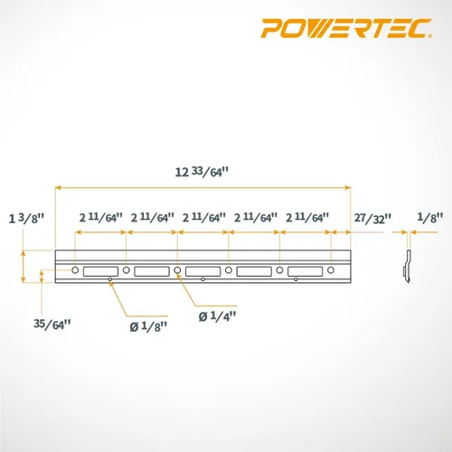 Vista 3 de POWERTEC 71382 Placa de bloqueo de cuchillo cepilladora para cepilladora de 12-1/2", 2PK