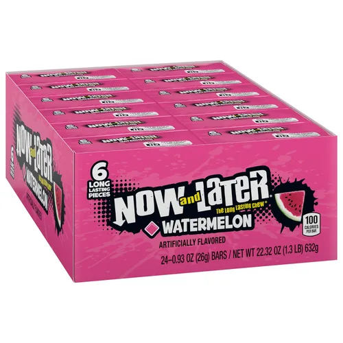 Vista 9 de Caramelo masticable original Now & Later, sabor manzana, barra de 0,93 onzas, paquete de 24