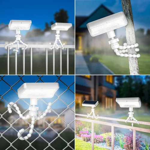 Vista 2 de Tryme 92 luces LED solares al aire libre impermeables con sensor de movimiento, soporte de pulpo, ángulo ajustable, lente difusora óptica, 3 modos
