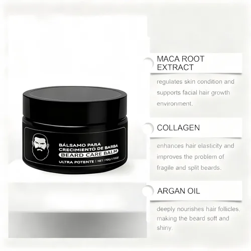 Vista 5 de Estimulante para Barba, Apolo Cosmetics Para Barba, Ultra Potente Bálsamo de Crecimiento, New De Barba, Estimulante Barba Hidrata y Fortalece