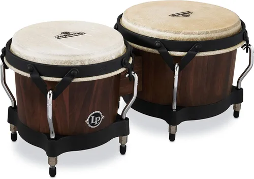 Vista 3 de Latin Percussion M201-ABW LP Bongos de Madera Matador - Marrón Almendra/Cromo 8.625 pulgadas