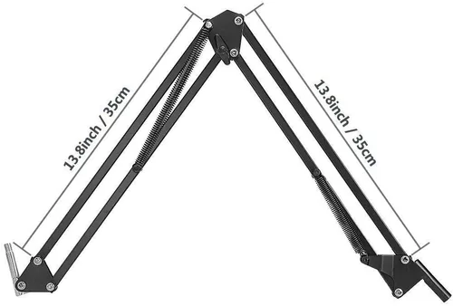 Vista 3 de Dragonpad Usa Brazo de micrófono, brazo de micrófono mejorado, soporte de suspensión con clip adaptador de tornillo de 3/8 a 5/8 pulgadas para bola