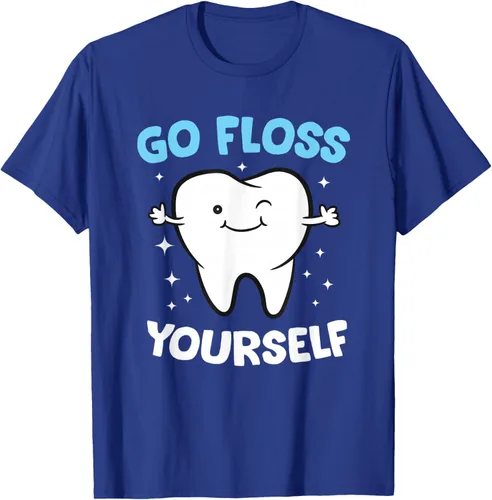Vista 25 de Camiseta higienista dental, asistente dental, Go Floss Yourself dentista, Negro, S