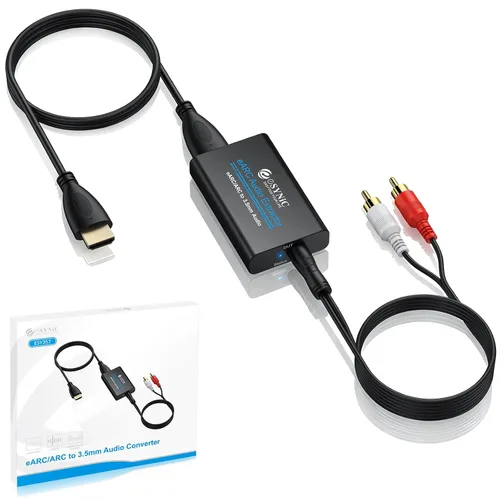 Vista 10 de eSynic Adaptador óptico portátil a RCA de 7 pies de largo, convertidor DAC de 192 kHz Plug & Play, convertidor de audio digital a analógico