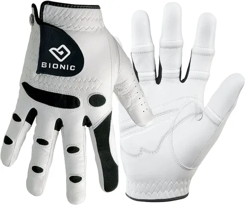 Vista 4 de Bionic – Guantes de los hombres StableGrip Guante de golf w/tecnología de ajuste Natural Hecho patentado de larga duración, auténtica duradera