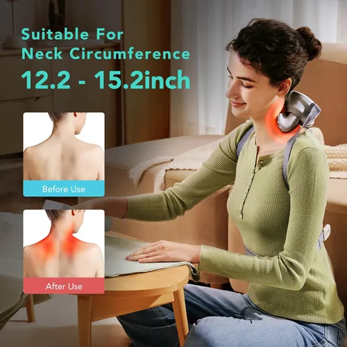 Vista 6 de SKG Masajeador de cuello Shiatsu para aliviar el dolor de tejido profundo, regalos para hombres, mujeres, papá, mamá, masajeador de cuello