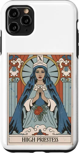 Vista 11 de Funda gráfica espiritual mística para iPhone 15 The Highest Priestess Tarot Card