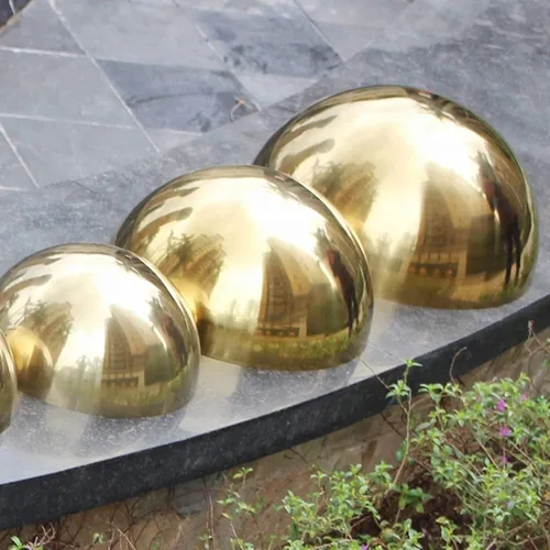 Vista 8 de 6 bolas de hemisferio hueco, media bola para decoración al aire libre, centro comercial, decoración de pared (dorado)