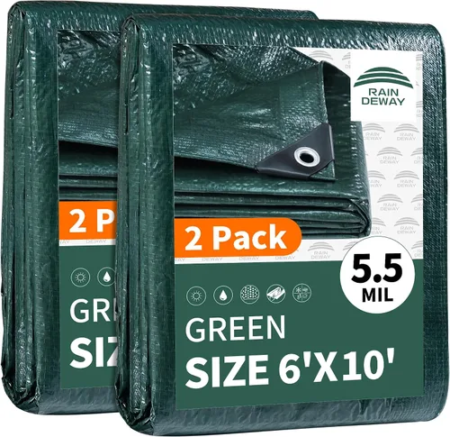 Vista 97 de RAINDEWAY Tarps - Lona impermeable de color azul de 4 x 16 pies de grosor, resistente a desgarros, multiusos, para techo, campamento, automóvil