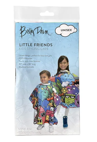 Vista 6 de Betty Dain Little Friends - Capa de corte de pelo para niños, 30 pulgadas de ancho x 36 pulgadas de largo, perfecta para niños y niñas, 100%