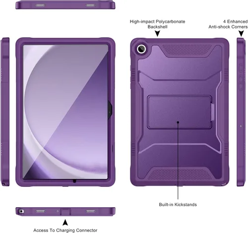 Vista 3 de Funda Soke para Samsung Galaxy Tab A9 Plus 2023, con soporte incorporado, funda protectora resistente a golpes para Galaxy Tab A9+ de 11 pulgadas