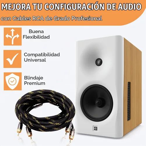 Vista 8 de Elite Audio Serie Pro 3 pies. Cable corto de audio para carro RCA de 2 canales - Triple blindaje, conectores de latón, cobre libre de oxígeno, cable