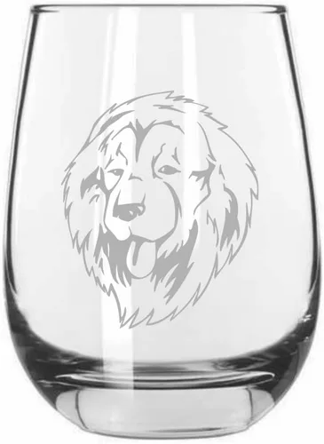 Vista 364 de Shar Pei (chino) - Vaso de vino sin tallo grabado para perro, 15.25 onzas