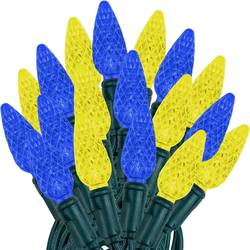 Vista 28 de Novelty Lights - Mini juego de 70 luces C6 LED de Navidad, serie de luces de grado comercial para exteriores, cable verde, 24 pies