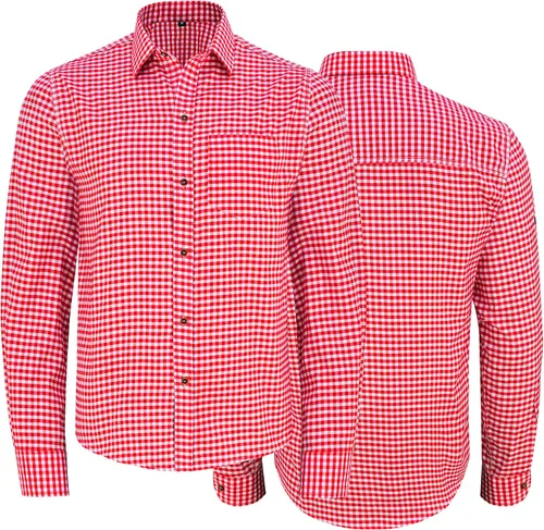 Vista 10 de TRENDS Camisa bávara Oktoberfest para hombre – Sudadera tradicional alemana con cordones – Mezcla de algodón suave y transpirable