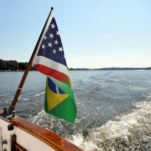 Vista 8 de Bandera de Brasil y Estados Unidos, 3 x 5 pies, doble cara, colores vivos y resistentes a la decoloración UV para habitaciones de casa al aire libre