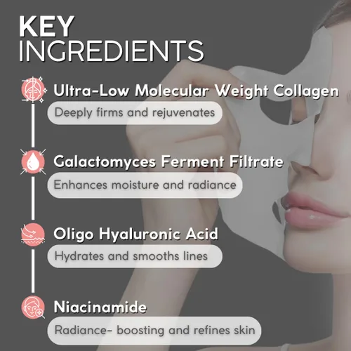 Vista 5 de ERASE Mascarilla facial de colágeno hidratante Pro-Collagen para mujeres y hombres Mascarillas faciales para el cuidado de la piel Mascarillas