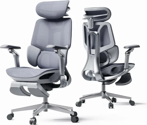 Vista 9 de Hbada P5 Silla de oficina ergonómica, silla de escritorio con soporte lumbar y altura ajustables, silla de computadora cómoda de malla