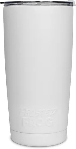 Vista 17 de Frosted Frog Vaso negro de 20 onzas con aislamiento al vacío con popote de acero inoxidable