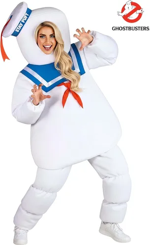 Vista 7 de Ghostbusters Stay Puft - Disfraz de hombre malvavisco para adulto, disfraces de personajes de Cazafantasmas, Cosplay de personajes de película
