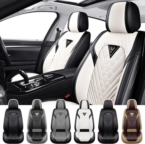 Vista 13 de Fundas de Asiento de Coche para Nissan Murano 2003-2026, Funda de Asiento Completa de Piel Nappa Impermeable, Protector de Asiento Automotriz Gris
