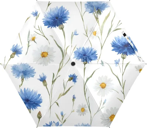 Vista 31 de Sombrilla de viaje plegable compacta con protección UV para 99% de protección UV, resistente al viento, a prueba de lluvia, pequeña sombrilla