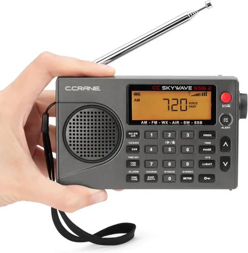 Vista 2 de C. Crane CC Skywave SSB 2 AM, FM, onda corta, NOAA Weather + Alert, banda de aviación VHF escaneable y bandas laterales únicas Radio portátil