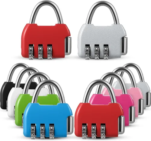Vista 11 de Moxweyeni Paquete de 10 candados combinados para equipaje, estilo lindo Negro